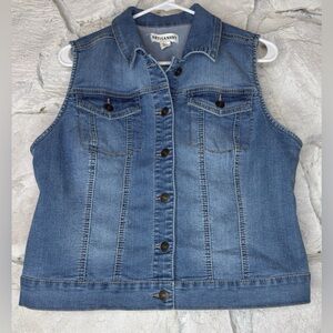 Artisan Ny | Women’s Blue Denim Cotton Blend Vest, Size L